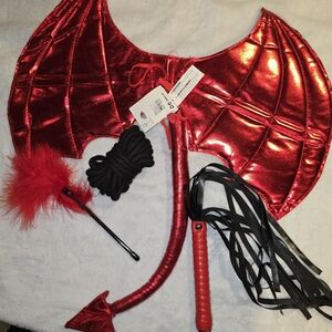 Red Devil Wings and Accessories Costume Set